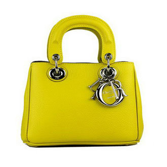 mini dior diorissimo original calfskin leather bag 44375 lemon yellow